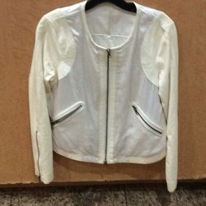 Jacket with leather details